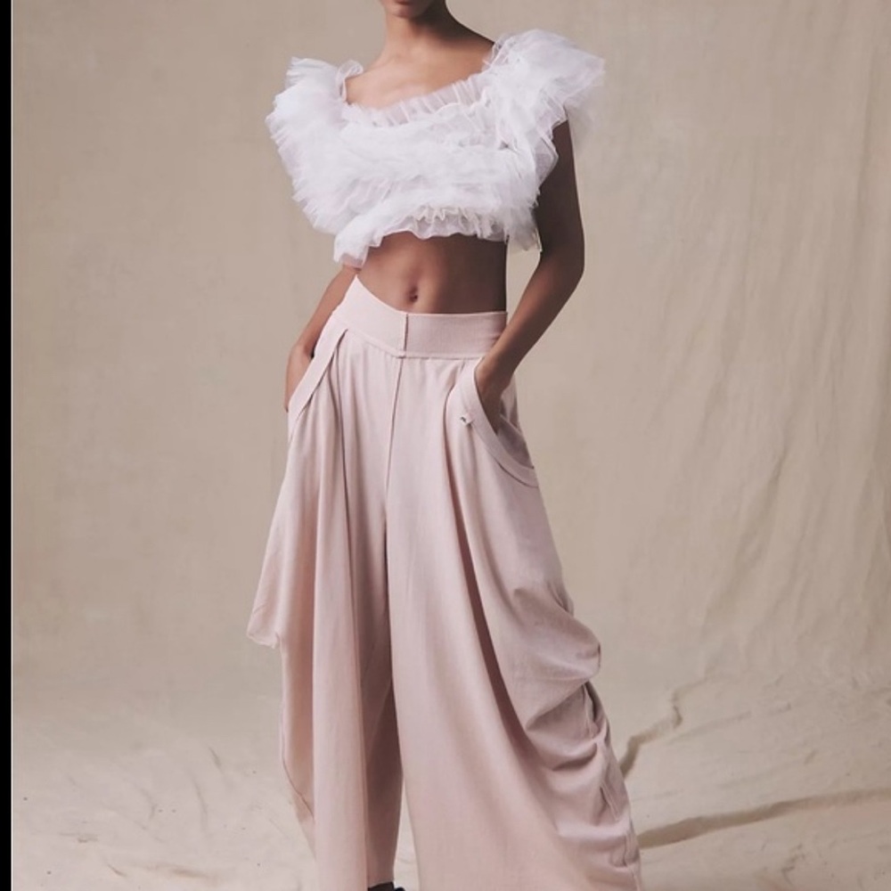 FREE PEOPLE SLUMBERS PANTS IN ROSE DUST LARGE NWT